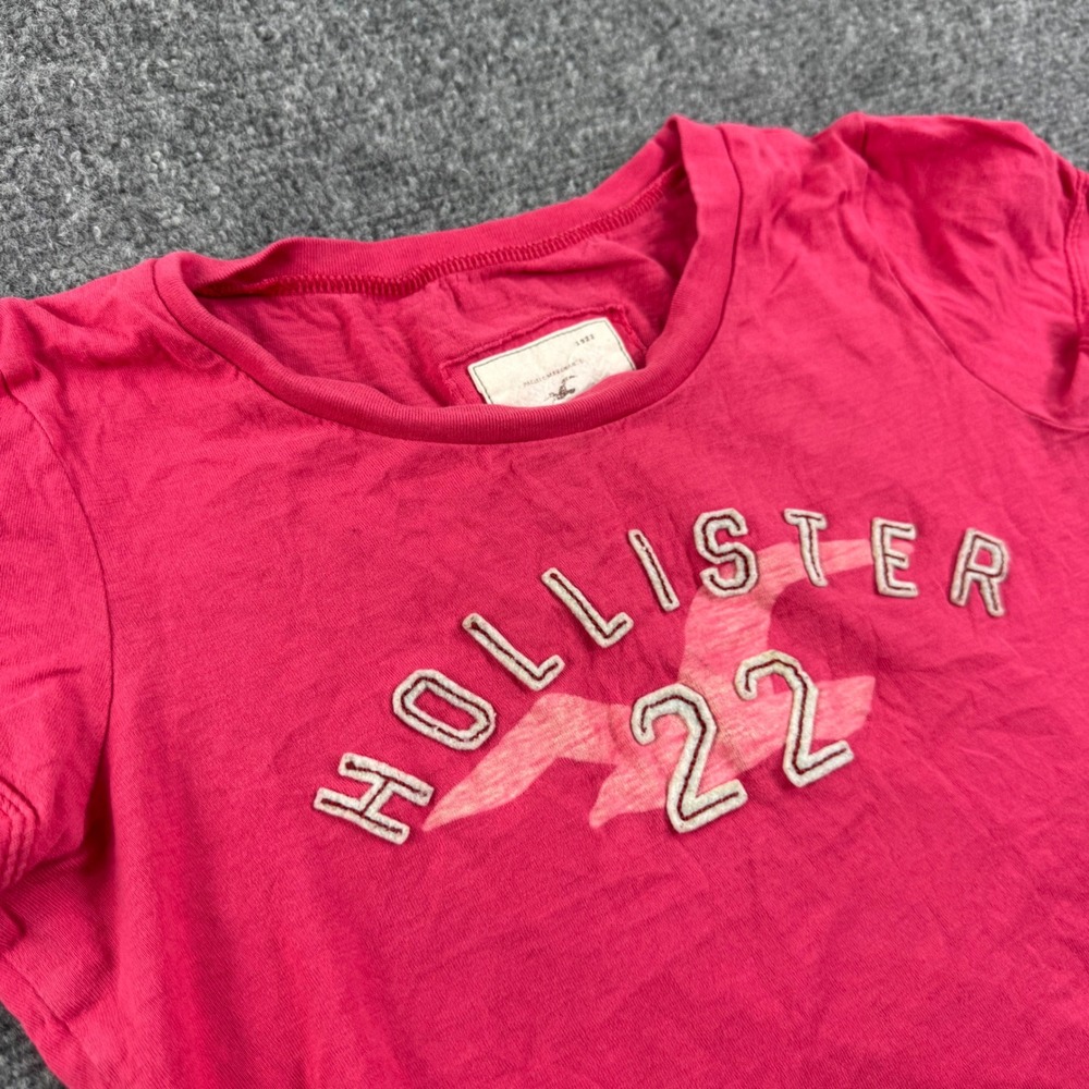 Hollister Graphic Tee S Pink Short Sleeve Logo California T-Shirt Womens